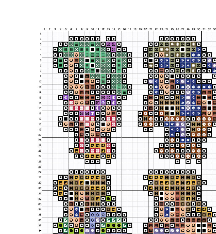Final Fantasy 6 Character Sprites Digital Cross Stitch Pattern PDF - SultaniStitches - 2