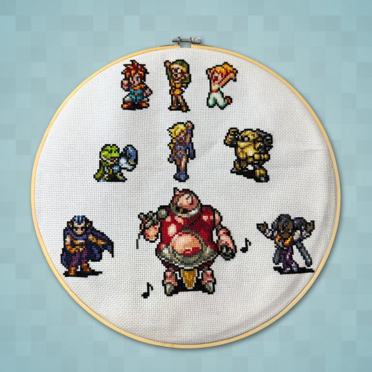 Chrono Trigger Victory Poses - 9 Sprites Digital Cross Stitch Pattern PDF - SultaniStitches - 1