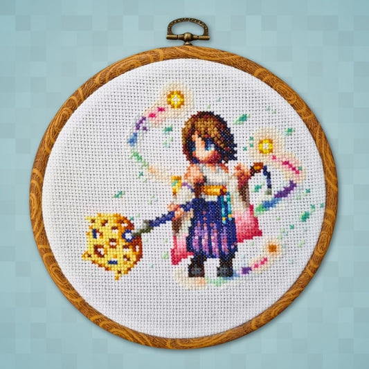 Final Fantasy 10 Summoner Yuna - Digital Cross Stitch Pattern PDF - SultaniStitches - 1