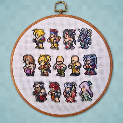 Final Fantasy 10 Character Sprites - Finished Cross Stitch Piece - SultaniStitches - 1