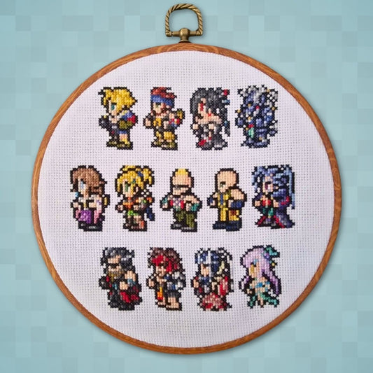 Final Fantasy 10 Character Sprites - Finished Cross Stitch Piece - SultaniStitches - 1