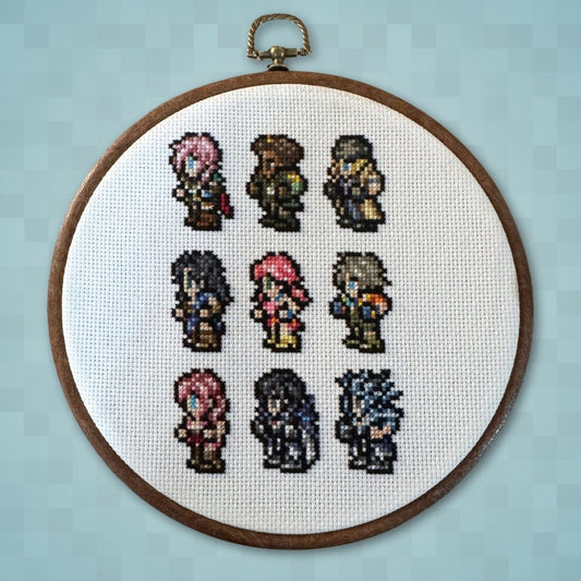 Final Fantasy 13 Record Keeper - 9 Sprites Digital Cross Stitch Pattern PDF - SultaniStitches - 1