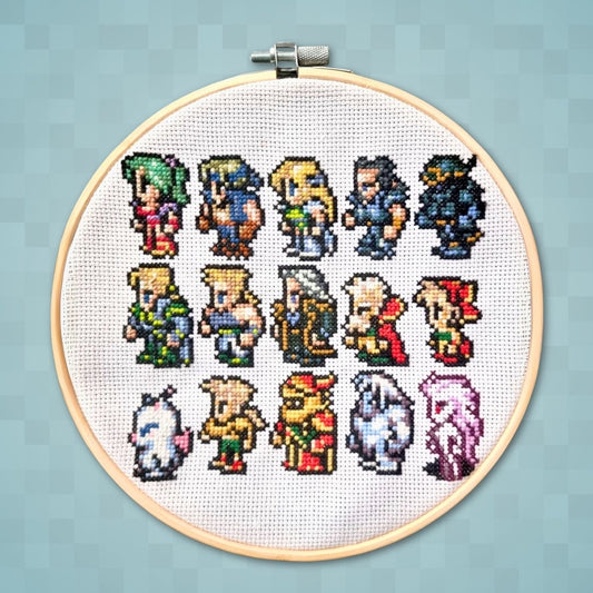 Final Fantasy 6 Character Sprites Digital Cross Stitch Pattern PDF - SultaniStitches - 1