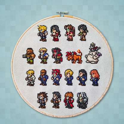 Final Fantasy 7 Record Keeper - 18 Sprites Digital Cross Stitch Pattern PDF - SultaniStitches - 1