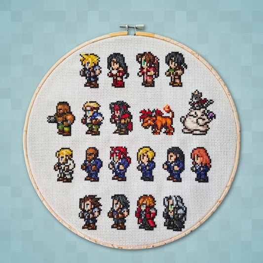 Final Fantasy 7 Record Keeper - 18 Sprites Digital Cross Stitch Pattern PDF - SultaniStitches - 1