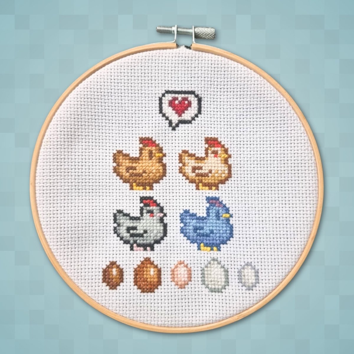 Stardew Valley Chickens & Eggs - Digital Cross Stitch Pattern PDF - SultaniStitches - 1
