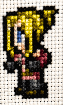 Final Fantasy 8 Character Sprites - Finished Cross Stitch Piece - SultaniStitches