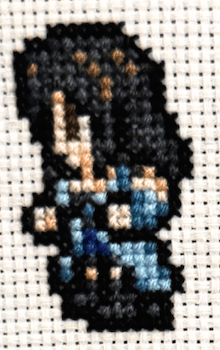 Final Fantasy 8 Character Sprites - Finished Cross Stitch Piece - SultaniStitches