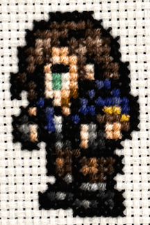 Final Fantasy 8 Character Sprites - Finished Cross Stitch Piece - SultaniStitches