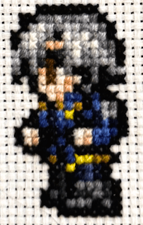 Final Fantasy 8 Character Sprites - Finished Cross Stitch Piece - SultaniStitches
