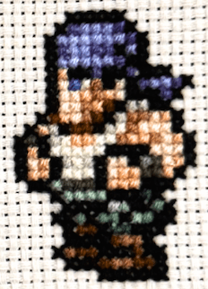 Final Fantasy 8 Character Sprites - Finished Cross Stitch Piece - SultaniStitches