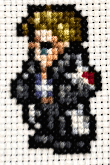 Final Fantasy 8 Character Sprites - Finished Cross Stitch Piece - SultaniStitches