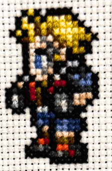 Final Fantasy 8 Character Sprites - Finished Cross Stitch Piece - SultaniStitches